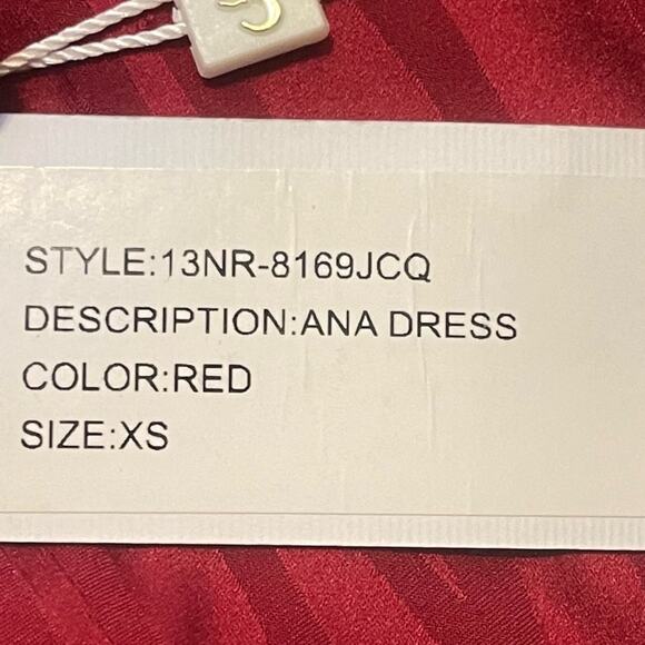 Ronny Kobo Ana Red Zebra Jacquard Wrap Satin Silk Mini Dress Size XS NWT - Picture 5 of 6